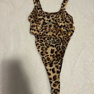One piece high cut swimsuit